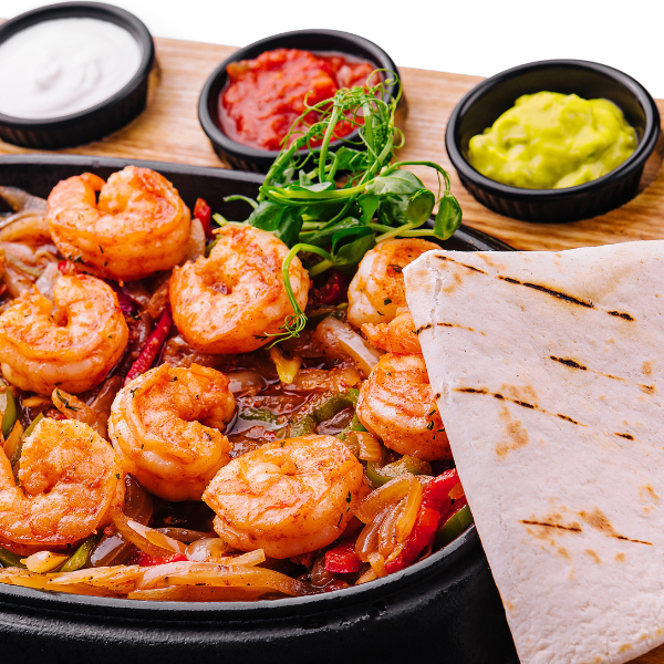 Fajitas de camarón