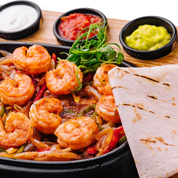 Fajitas de camarón
